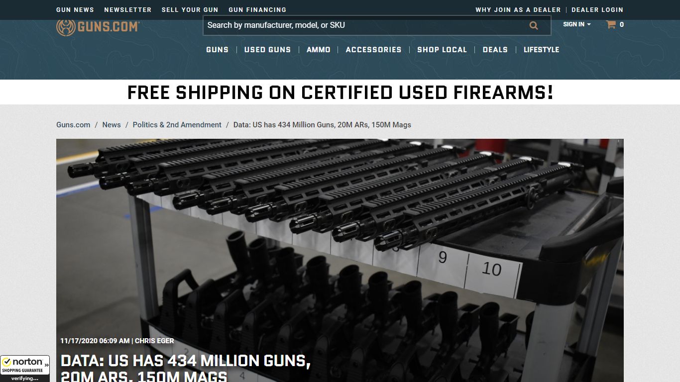 Data: US has 434 Million Guns, 20M ARs, 150M Mags