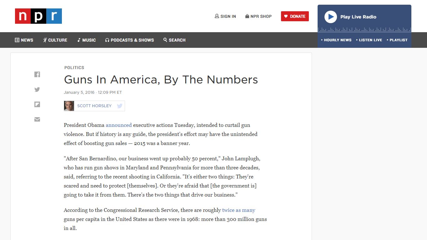 Guns In America, By The Numbers : NPR